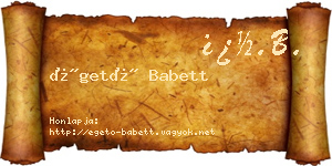 Égető Babett névjegykártya